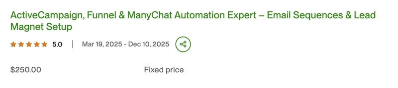 ActiveCampaign Funnel & ManyChat Automation Expert - 5.0 rating
